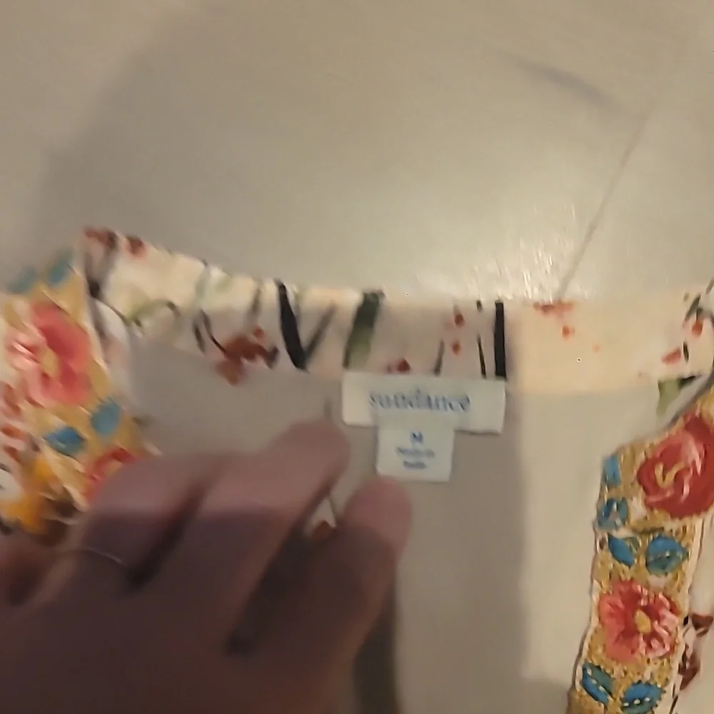 Bohemian Floral V-Neck Cream Dress - Picture 9 of 9